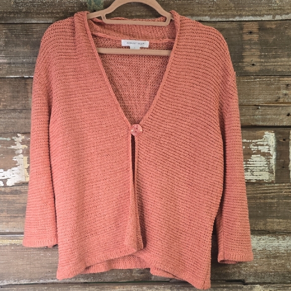 august silk Sweaters - August Silk Coral Cardigan Sweater, Size L
